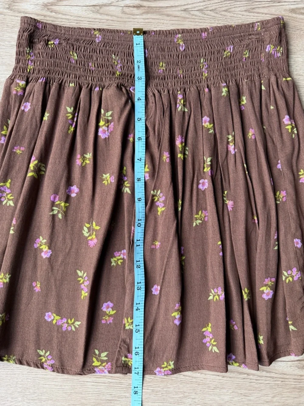 Stitch & Pine Brown Floral 2 Piece Set Smocked Skirt Tank Medium NWT - Picture 13 of 15